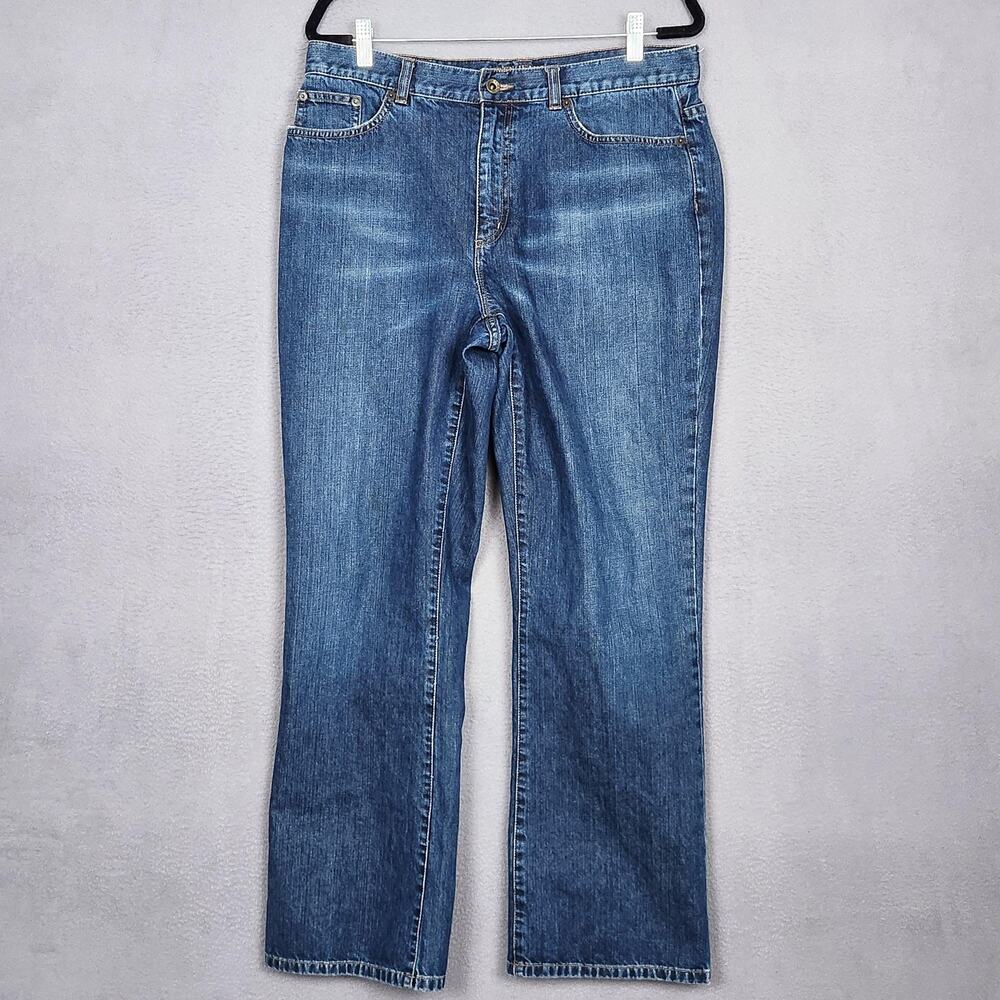 Lauren Jeans Co Premium Jeans Womens 14 Blue High Rise Straight 34x30 Denim